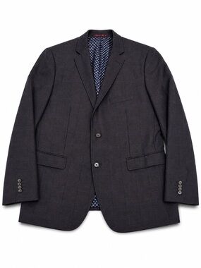 Johnston & Murphy Men's Dark Blue & Charcoal Plaid Blazer
